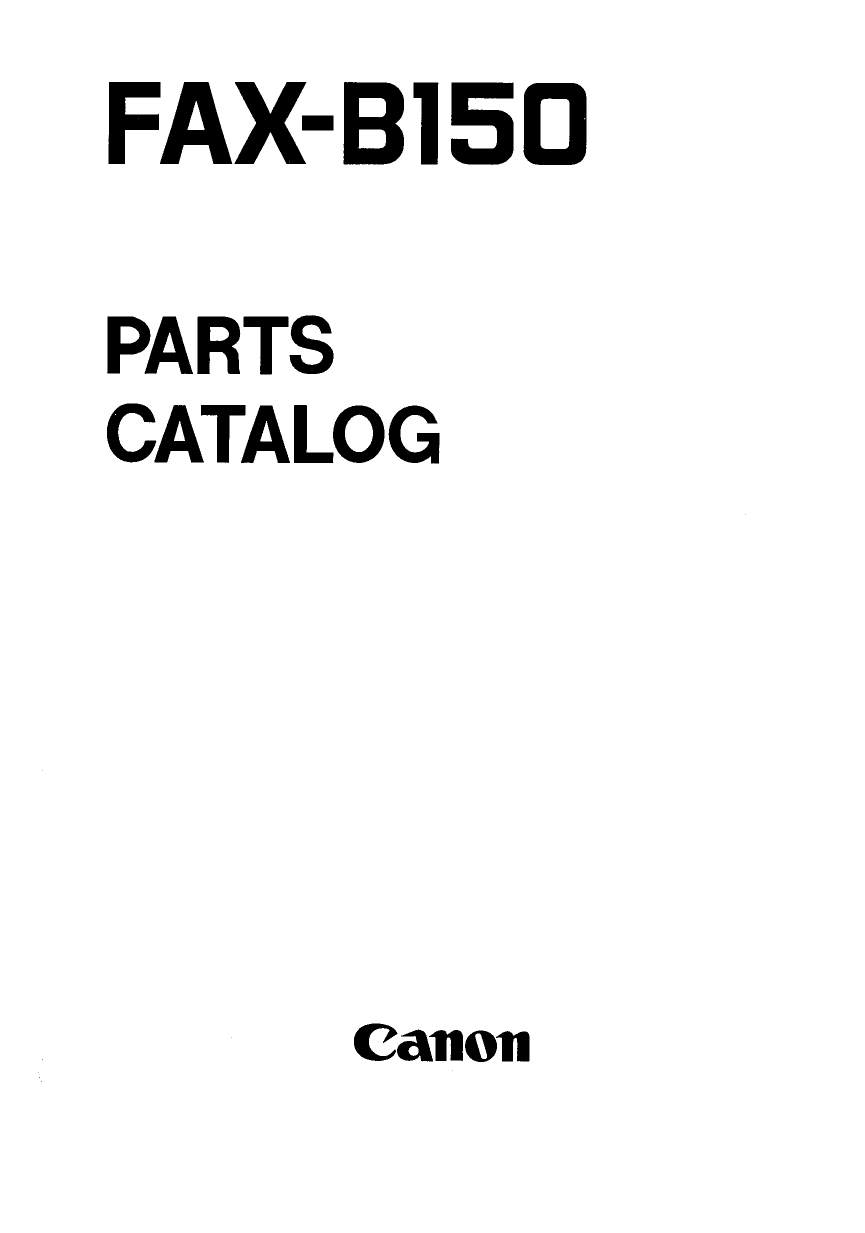 Canon FAX B150 Parts Catalog Manual-1